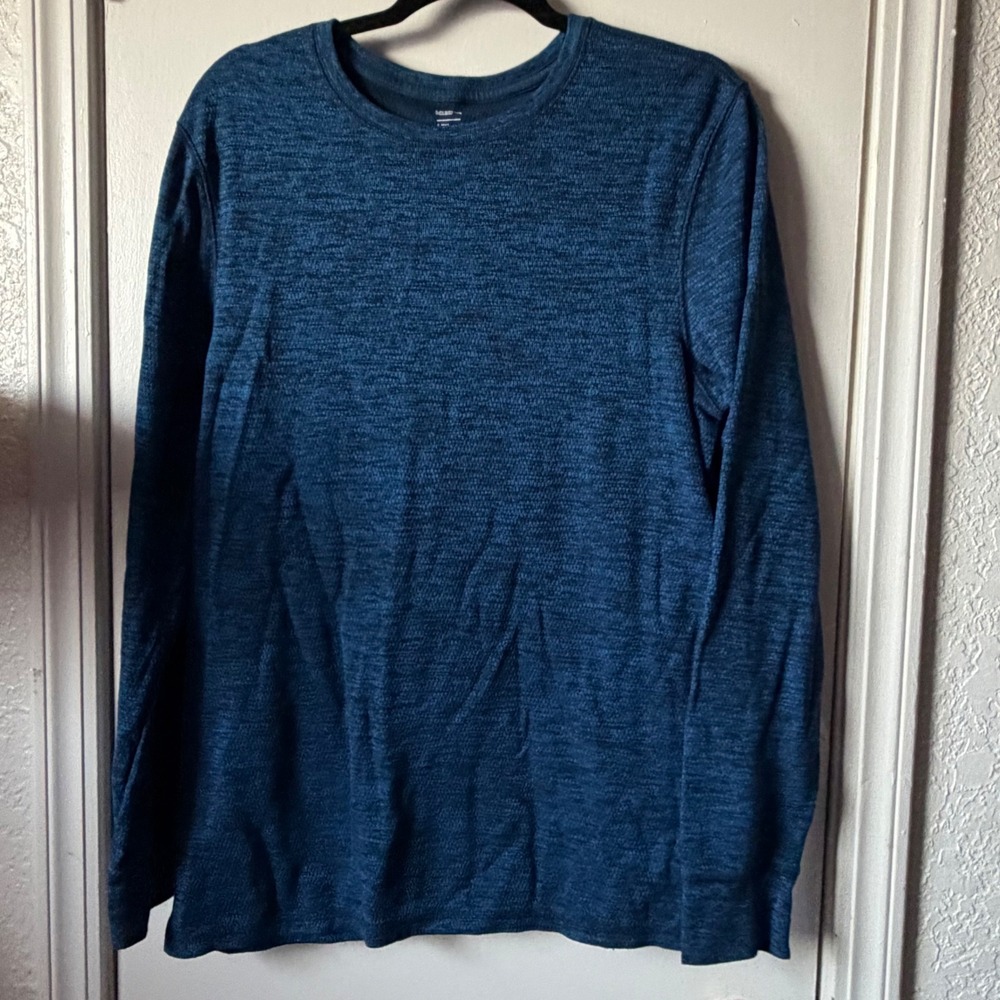 Urban Pipeline Ultimate SuperSoft Mens Large Blue Space Dye Long Sleeve Shirt